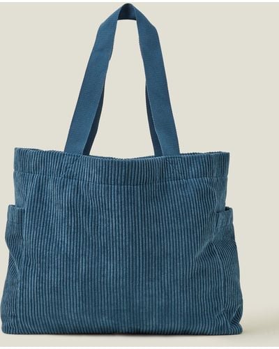 Accessorize Women's Cord Shopper Bag Teal - Blue