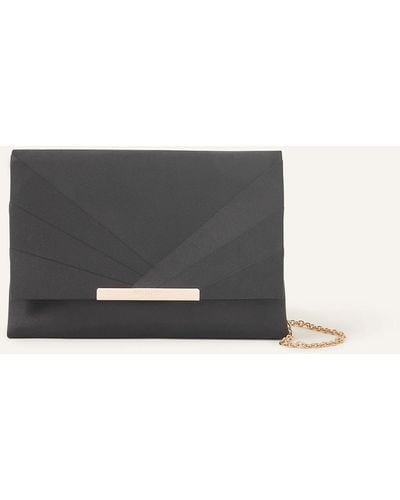 Accessorize Women's Black Satin Fold Over Clutch Bag - Blue