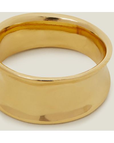 Accessorize 14ct Gold-plated Chunky Molten Ring Gold - Metallic