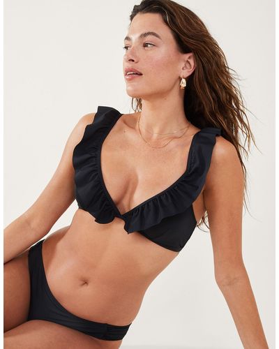 Accessorize Women's Exaggerated Ruffle Bikini Top Black