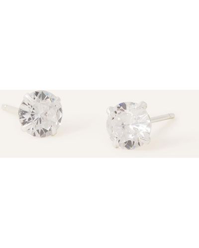 Accessorize Women's Sterling Silver Small Bling Studs - Black