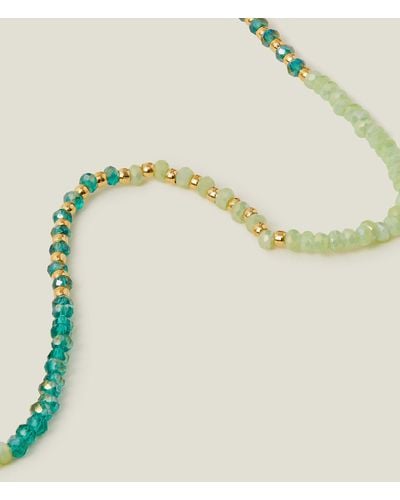 Accessorize Green 14ct Gold-plated Beaded Collar Necklace - Multicolour