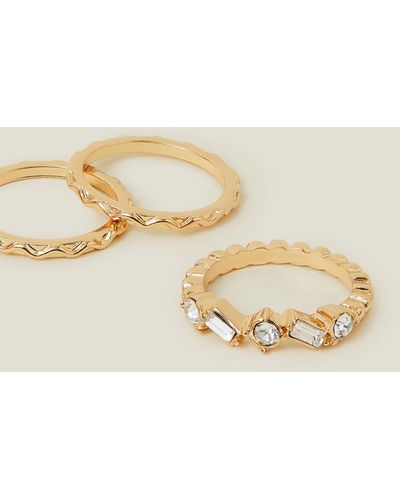 Accessorize Women's 3-pack Aztec Rings Gold - Natural
