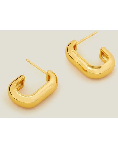 Accessorize 14ct Gold-plated Chunky Hoop Earrings - Metallic