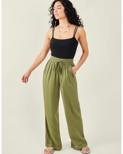 Accessorize Embroidered Trousers Green