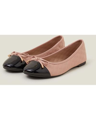Accessorize Women's Quilted Ballet Flats Nude - Natural