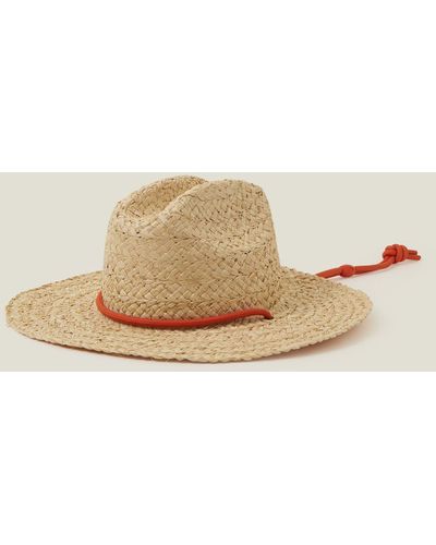Accessorize Women's Orange Tie Fedora Hat - Natural