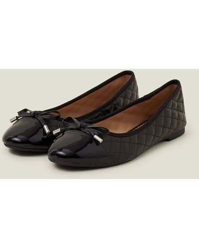 Accessorize Women's Quilted Ballet Flats Black - White