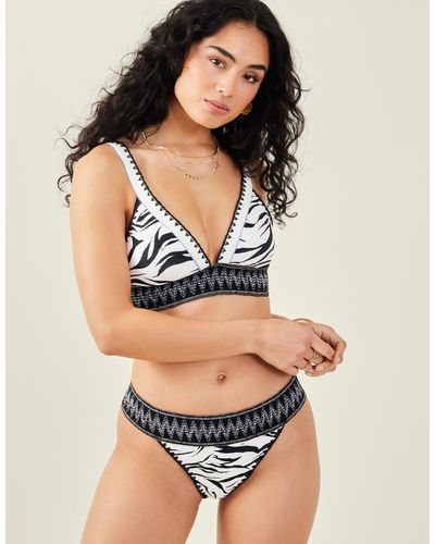 Accessorize Women's Tiger Print Bikini Bottoms Ivory - Black