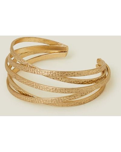Accessorize Women's Gold Matte Woven Cuff Bracelet - Metallic