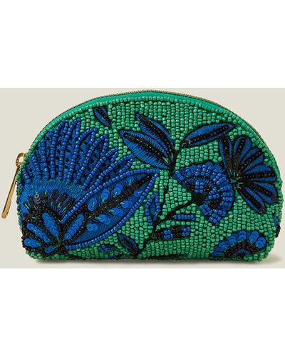 Accessorize Hand-beaded Coin Purse - Blue