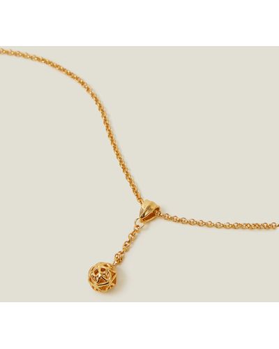 Accessorize 14ct Gold-plated Bead Y-necklace - Natural