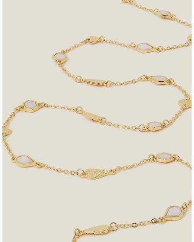 Accessorize Gold Fine Geometric Chain Necklace - Natural