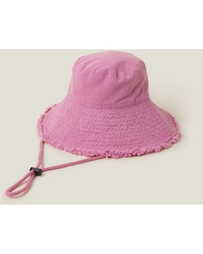 Accessorize Women's Lace Trim Bucket Hat Pink