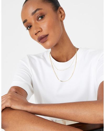 Accessorize Gold-plated Layered Chain Necklace - White