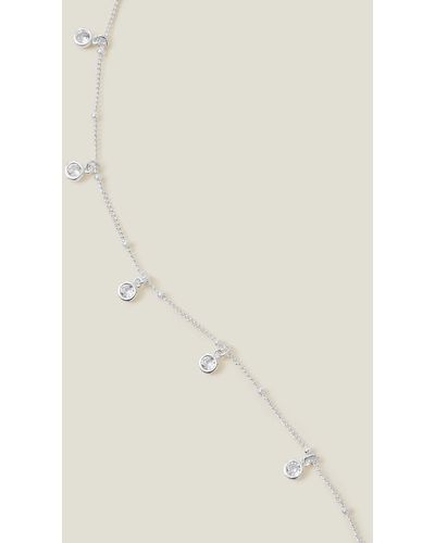Accessorize Women's Sterling Silver Crystal Station Bracelet - Natural