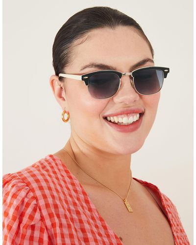 Accessorize Women's Purple And Black Classic Tortoiseshell Monochrome Square Sunglasses - Red