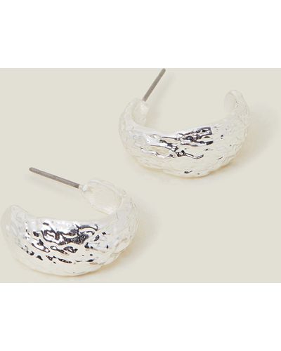 Accessorize Molten Hoop Earrings - Natural