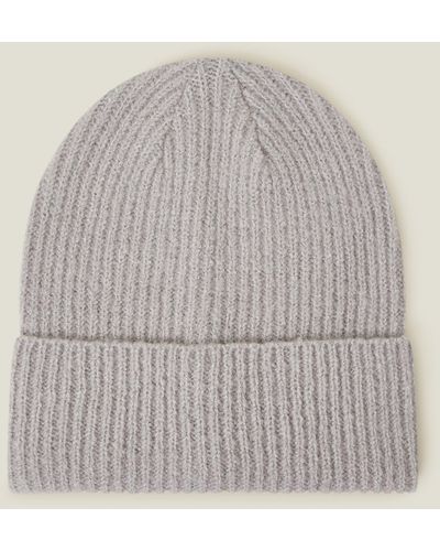 Accessorize Grey Classic Knitted Acrylic Soho Beanie Hat