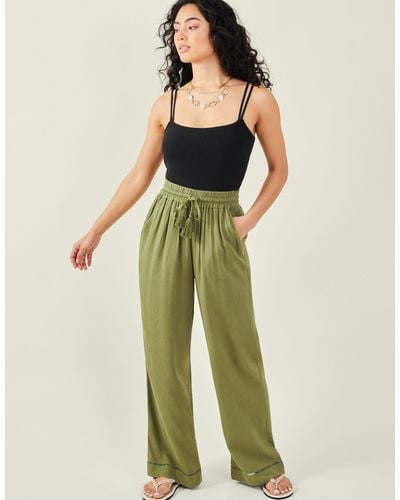 Accessorize Women's Embroidered Trousers Green