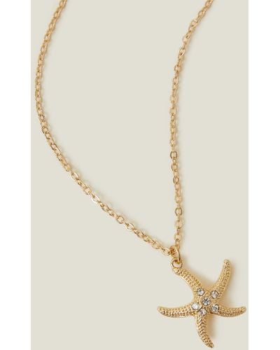 Accessorize Women's Gold Starfish Pendant Necklace - Natural