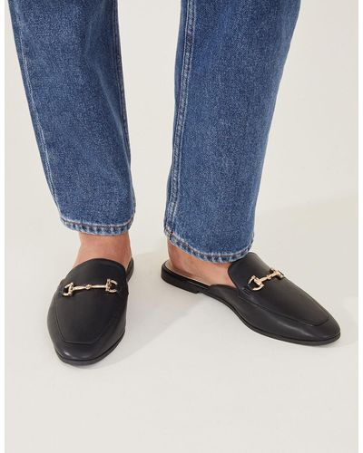 Accessorize Women's Black Backless Loafers - Brown