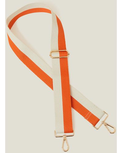 Accessorize Women's Orange Cotton Stripe Bag Strap
