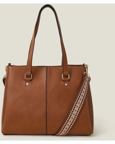 Accessorize Women's Tan Brown Webbing Shoulder Bag