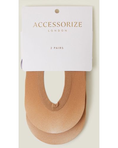 Accessorize 2-pack Footsie Socks Nude - White