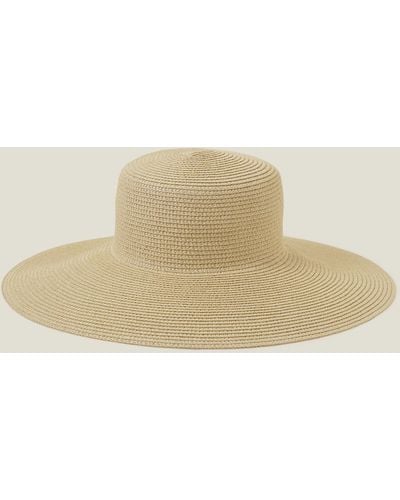 Accessorize Women's Beige Straw Boater Floppy Hat - Natural