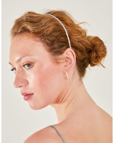 Accessorize Women's White Sparkle Diamante Headband - Natural