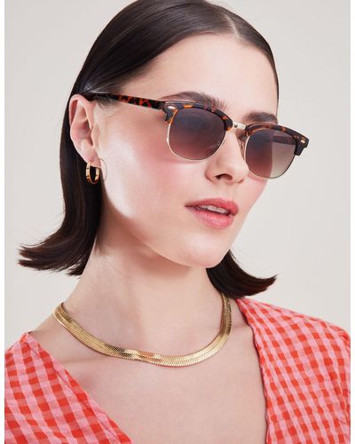 Accessorize Women's Brown Classic Tortoiseshell Square Sunglasses - Red