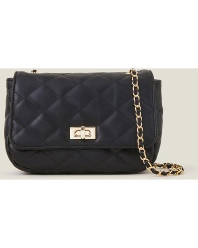 Accessorize Women's Quilted Cross-body Bag Black - Blue
