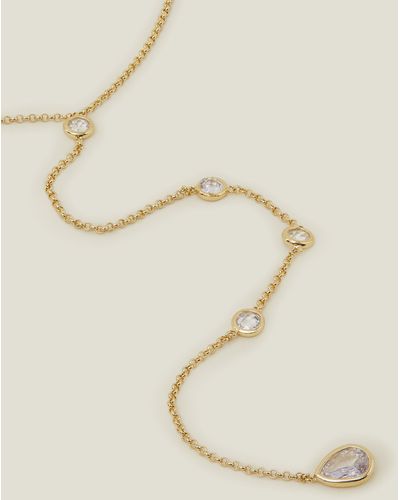Accessorize 14ct Gold-plated Pear Y-chain Necklace - Natural