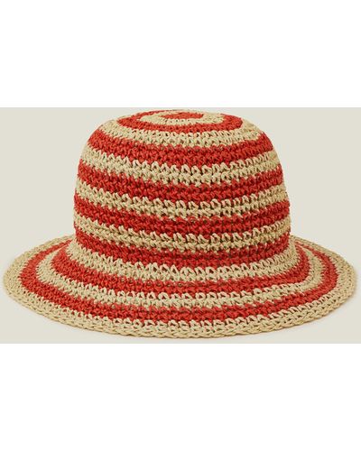 Accessorize Women's Stripe Bucket Hat Orange