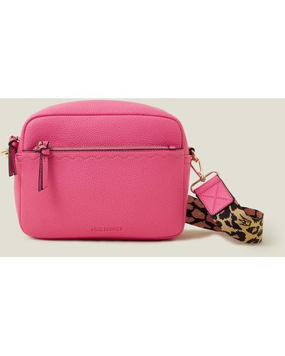 Accessorize Women's Camera Bag With Webbing Strap Pink