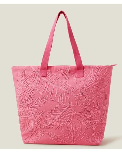 Accessorize Pink Embroidered Shopper Bag