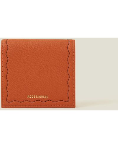 Accessorize Women's Brown Wiggle Fold Card Holder - Orange
