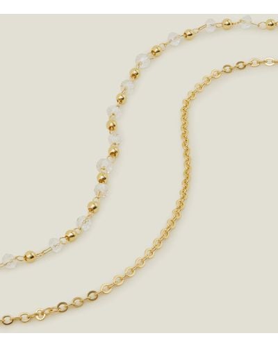Accessorize Women's 14ct Gold-plated Stationed Layered Necklace - Natural