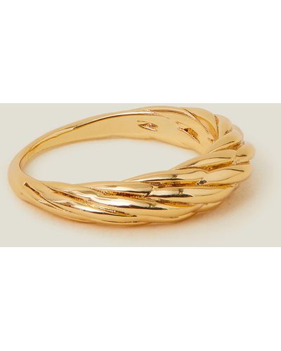Accessorize Women's 14ct Gold-plated Twisted Band Ring Gold - Metallic