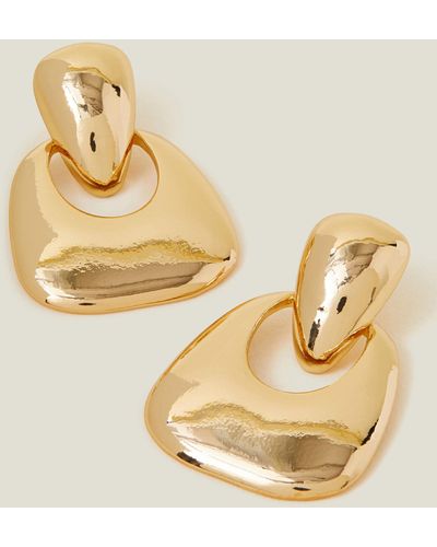 Accessorize Gold Statement Doorknocker Earrings - Metallic