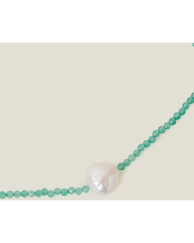 Accessorize Sterling Silver-plated Beaded Pearl Bracelet - Green