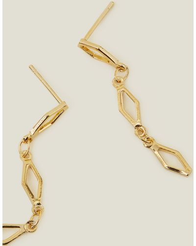 Accessorize 14ct Gold-plated Cut-out Drop Earrings - Natural