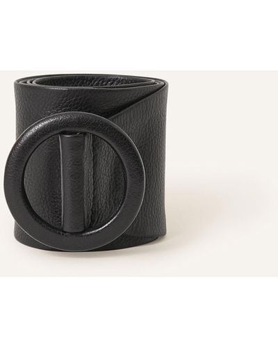 Accessorize Women's Black Leather Soft Wide Waistbelt