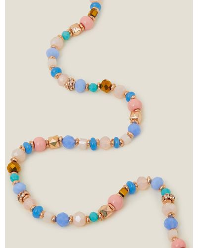 Accessorize Sky Blue Multi Beaded Necklace - Multicolour