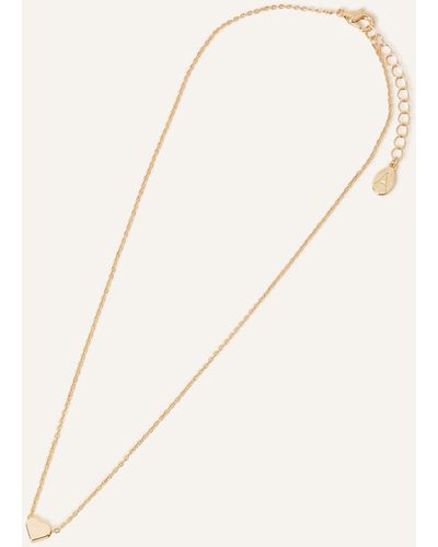 Accessorize Women's Gold Solid Heart Pendant Necklace - White