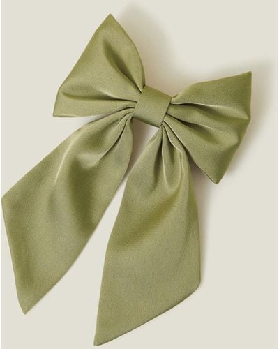 Accessorize Women's Satin Bow Hair Clip - Green