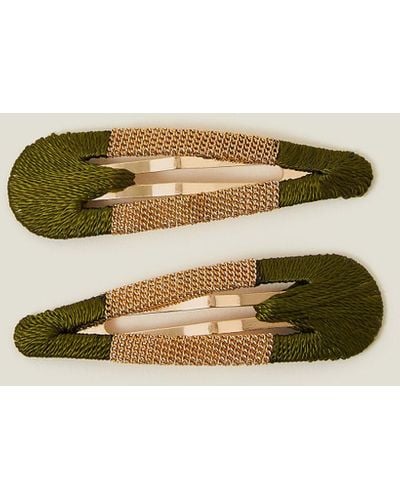 Accessorize Women's 2-pack Wrapped Hair Clips - Natural