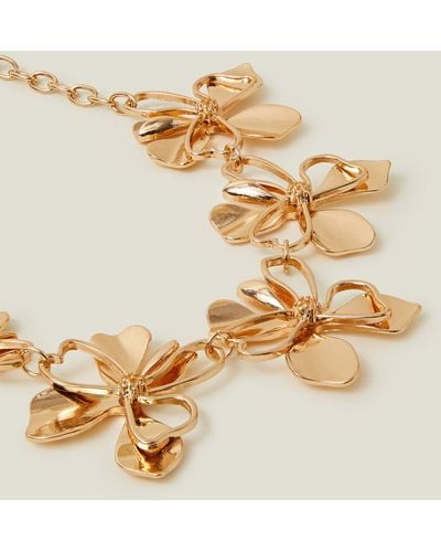 Accessorize Women's Gold Flower Statement Necklace - Metallic