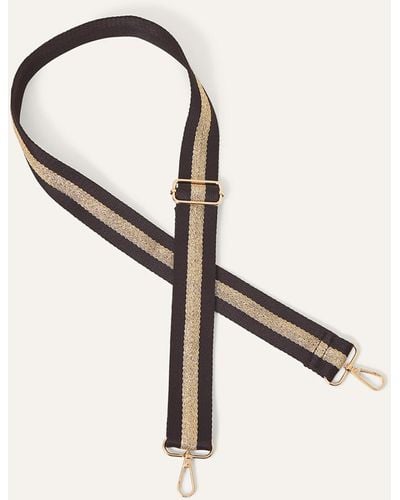 Accessorize Women's Gold Stripe Webbing Bag Strap - Natural